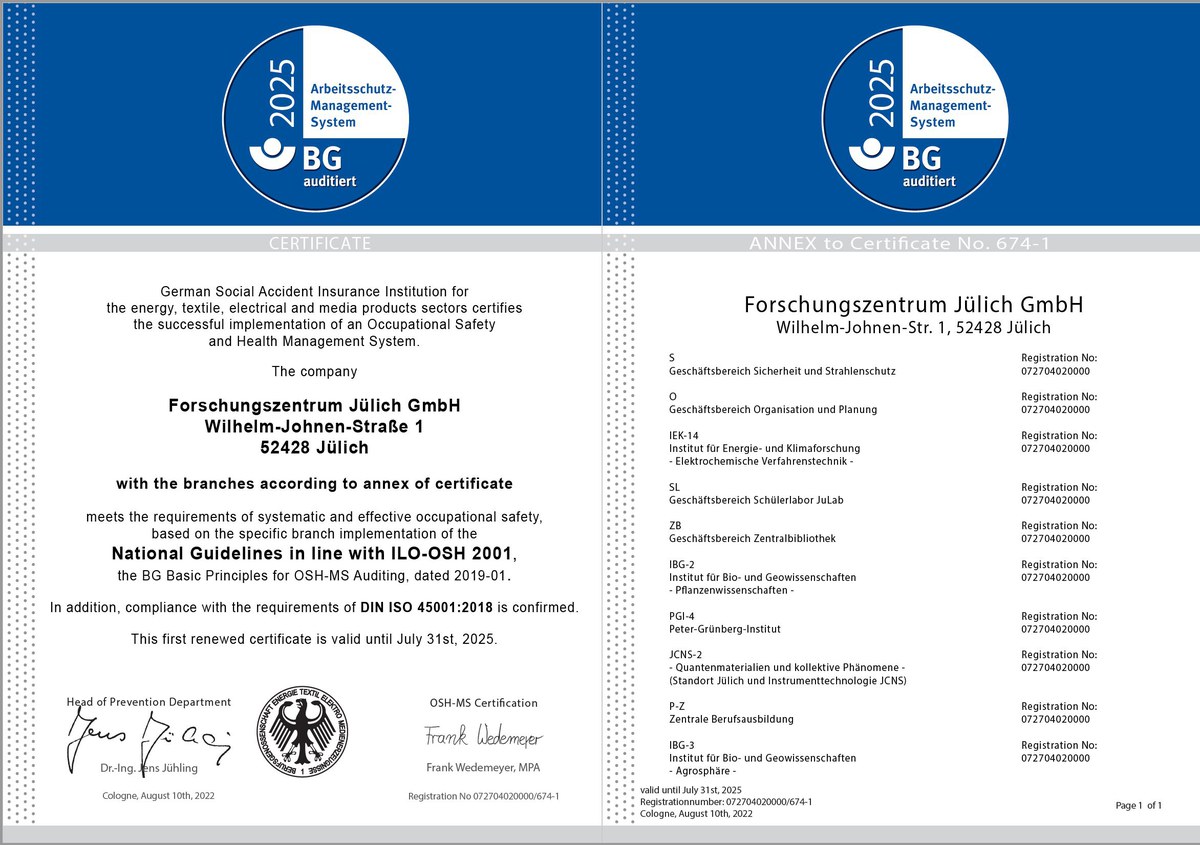 Certificate of Occupational Safety and Health Management System
